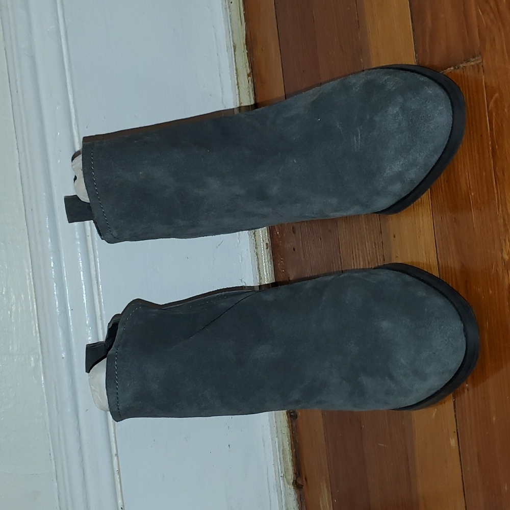 Grey suede wedge boots size 10